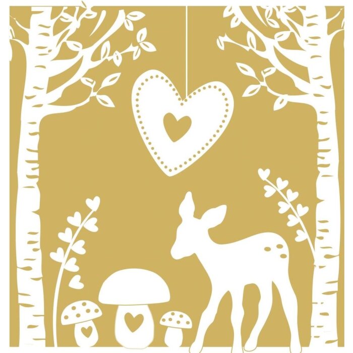 Papírové ubrousky Bambi houby-zlaté