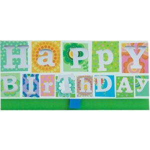 Artebene Geldumschlag Happy Birthday Flower Power 23x11cm