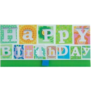 Artebene Geldumschlag Happy Birthday Flower Power 23x11cm