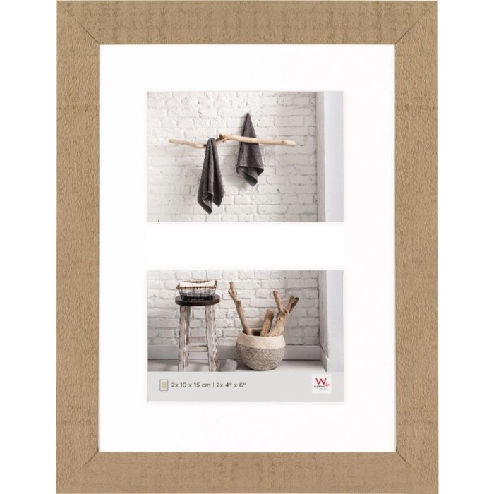 Dřevěný galerijní rám Walther HOME béžovo-hnědý 2 fotografie 10x15 cm