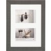 Dřevěný rám Walther Home 2 fotografie 10x15 cm šedý