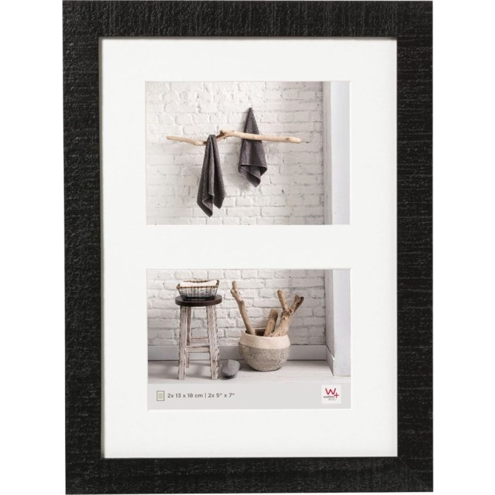 Dřevěný galerijní rám Walther HOME černý 2 fotografie 13x18 cm