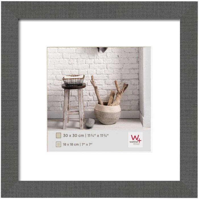 Dřevěný rám Walther Home grey 20x20 cm s paspartou 15x15 cm