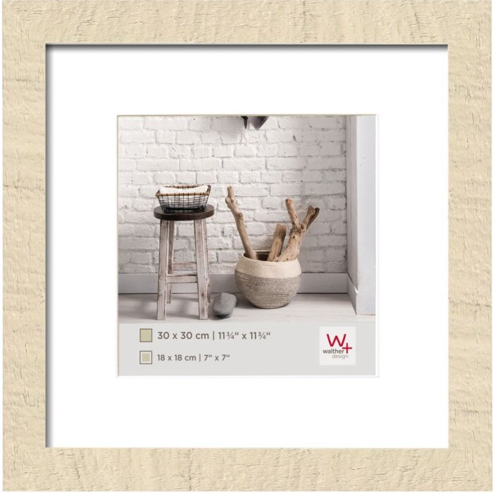 Dřevěný rám Walther Home 40x40 cm krémově bílý s paspartou