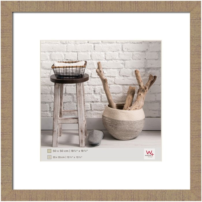 Dřevěný obrazový rám Walther HOME béžovo-hnědý 50x50 cm s paspartou 35x35 cm