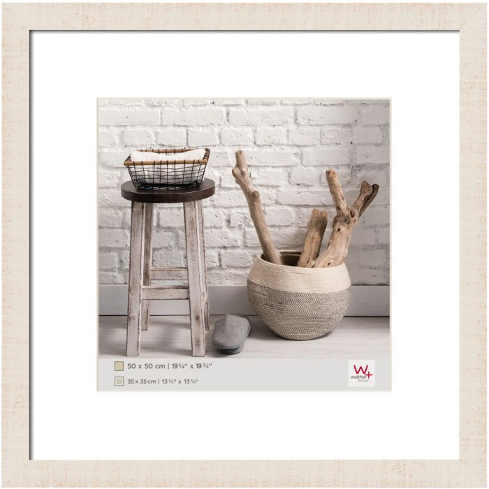 Dřevěný rám Walther HOME krémově bílý 50x50 cm s paspartou 35x35 cm