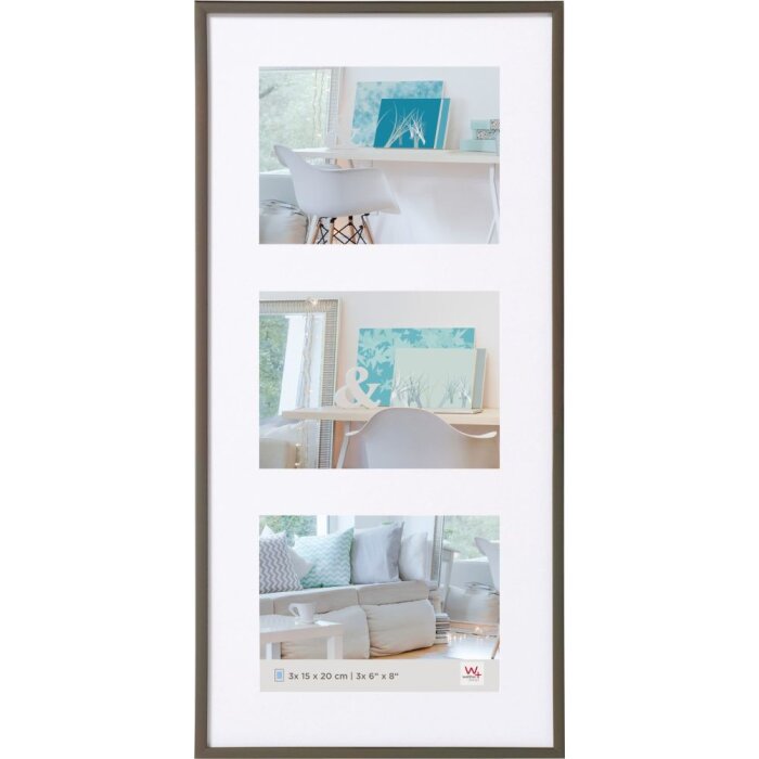 Rám galerie Walther New Lifestyle steel 3 fotografie 15x20 cm