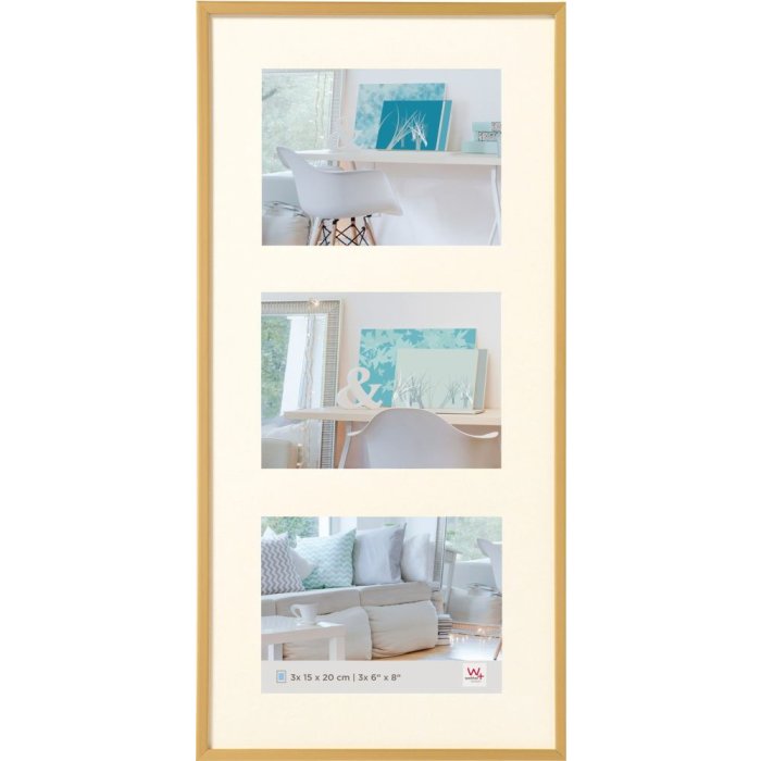 Walther galerijní rám New Lifestyle 3 fotografie 15x20 cm zlatý