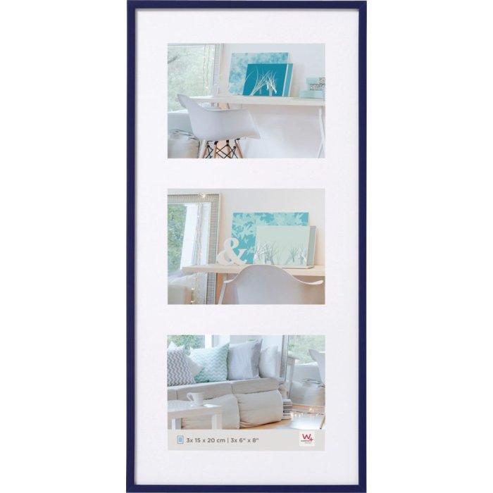 Plastový rámeček Walther New Lifestyle modrý 3 fotografie 15x20 cm