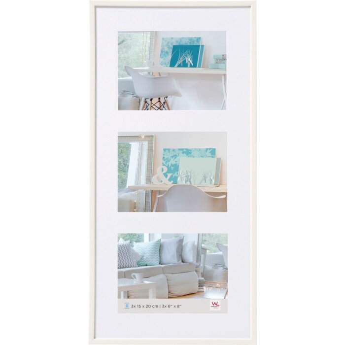 Galerijní rám Walther New Lifestyle 3 fotografie 15x20 bílá (28x59,3 cm)