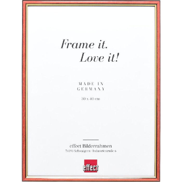 Effect Dřevěný rám Profil 23 červený 25x50 cm s muzejním sklem