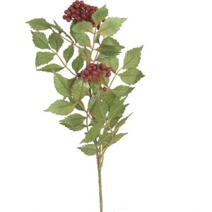 Dekorativní větvička s bobulemi červená 74 cm
