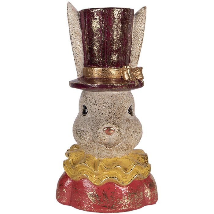 Clayre & Eef Socha králíka béžová růžová 16x13x29 cm