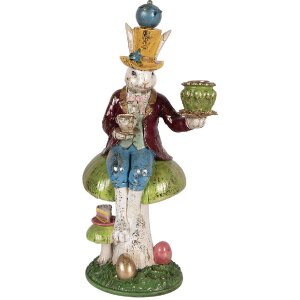 Clayre & Eef Svícen Kaninec Bunt 20x16x41 cm