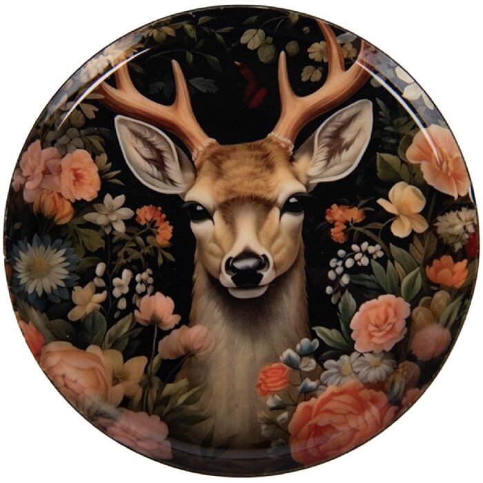 Clayre & Eef Podložka na sklenici Ø 11 cm černá-hnědá