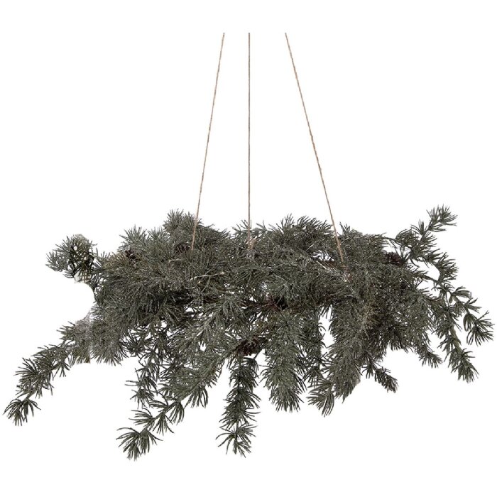 Clayre & Eef Vánoční věnec s LED světlem Ø 60x8 cm