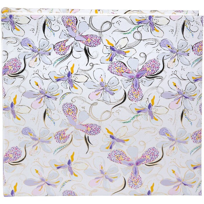 Goldbuch Fotoalbum Orchid Mood Bílý 25x25 cm s zlatou výšivkou a pergaminem