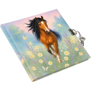 Goldbuch Deník Wiesenglück 16,5x16,5 cm bílý s bezpečnostním zámkem