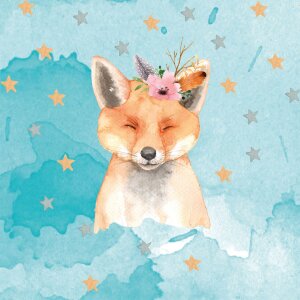 Goldbuch Sestračka liška 35x11 cm, lesklý karton s vlněným uzávěrem