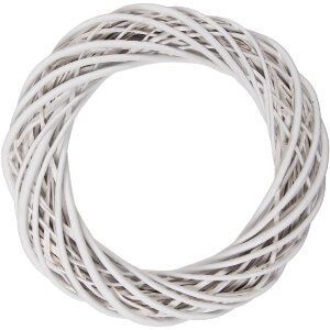 Clayre & Eef Dekorativní věnec z ratanu bílý Ø 40x7 cm