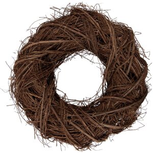 Clayre & Eef Dekorativní věnec z rattanu hnědý Ø 40 cm