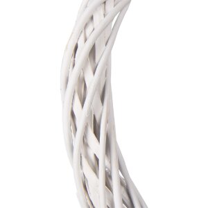 Clayre & Eef Vánoční věnec z rattanu bílý Ø 40 cm