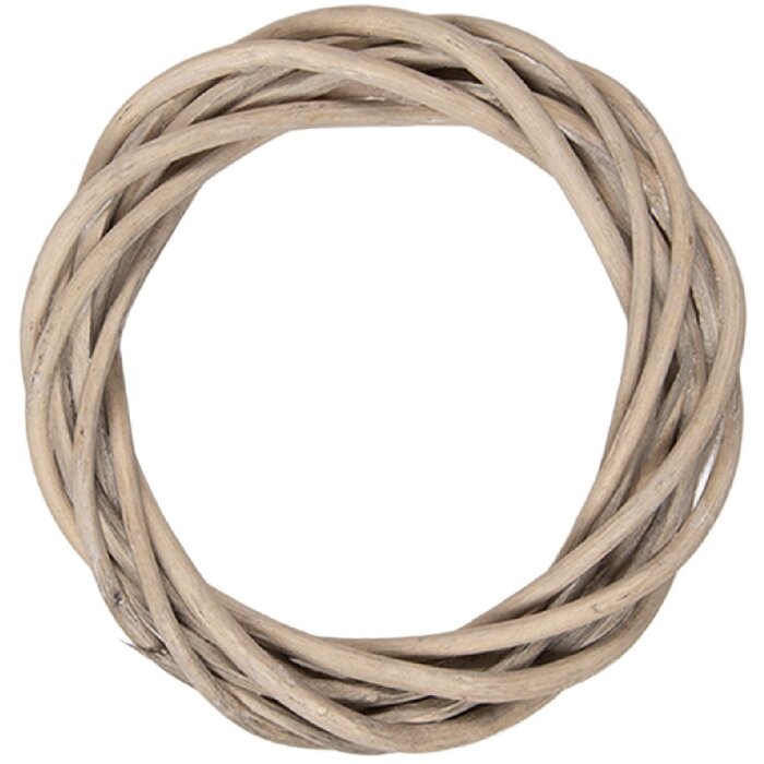 Clayre & Eef ručně vyráběný vazebný kruh hnědý Ø 10x2 cm