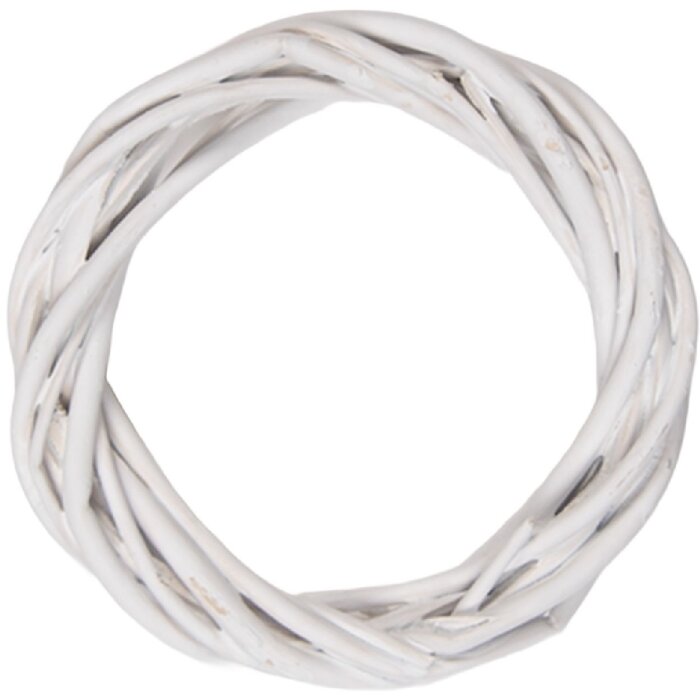 Clayre & Eef Věnec z rattanu bílý Ø 10x2 cm