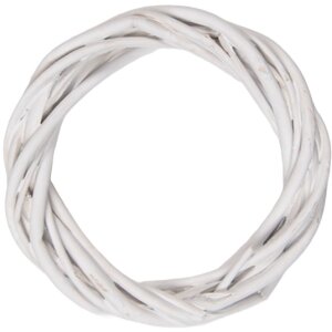 Clayre & Eef Věnec z rattanu bílý Ø 10x2 cm