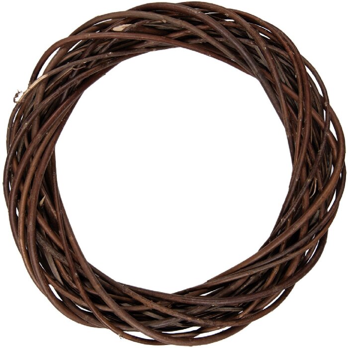 Clayre & Eef Vánoční ratanový věnec hnědý Ø 40x7 cm