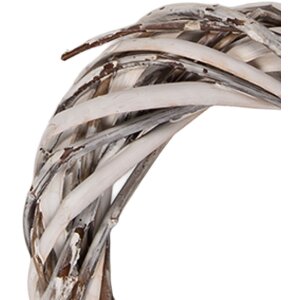 Clayre & Eef Dekorativní kruh z ratanu bílý Ø 10x2 cm