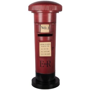 Clayre & Eef Poštovní schránka Ø 36x86 cm červeno-černá