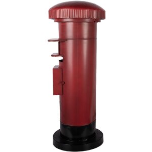 Clayre & Eef Poštovní schránka Ø 36x86 cm červeno-černá