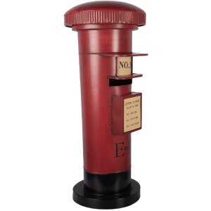Clayre & Eef Poštovní schránka Ø 36x86 cm červeno-černá