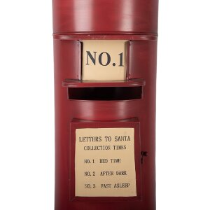 Clayre & Eef Poštovní schránka Ø 36x86 cm červeno-černá