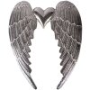 Clayre & Eef stěnová dekorace andělská křídla srdce stříbrná 46 cm