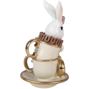 Clayre & Eef Zvířecí dekorace bílo-šedá 8x8x14 cm