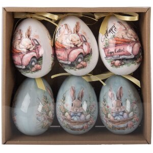 Clayre & Eef Sada 6 barevných visacích...