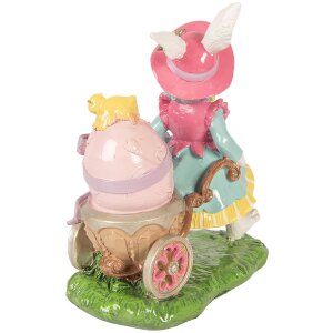 Clayre & Eef dekorační králíček bílo-zelený 19x11x23 cm