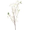 Clayre & Eef Dekorační větvička s květy bílá zelená 10x12x90 cm