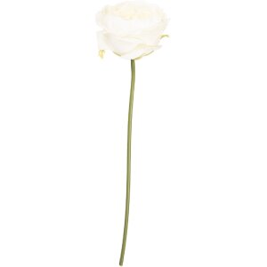 Clayre & Eef Umělá růže bílo-zelená 9x9x35 cm