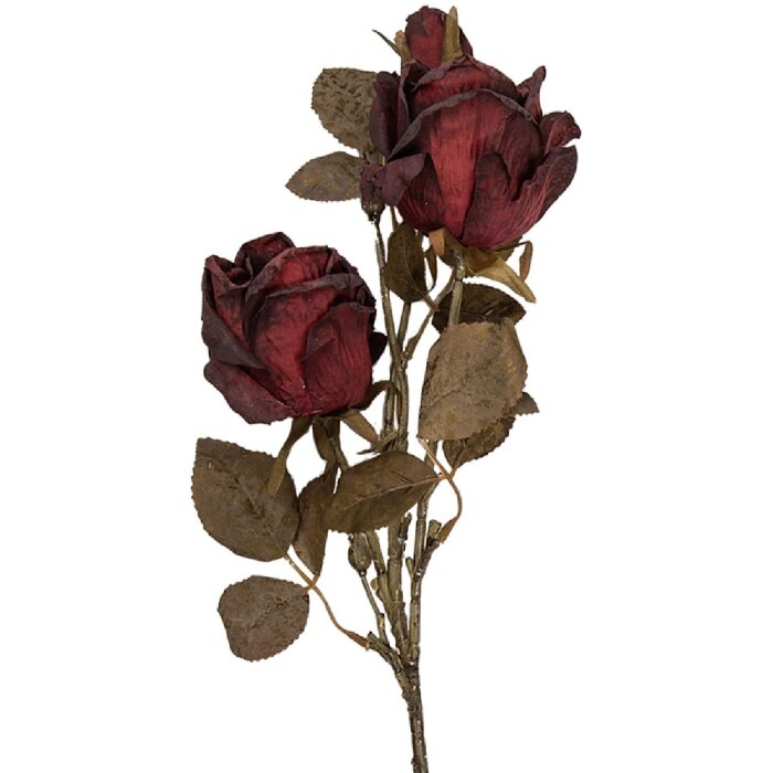 Clayre & Eef Větev s květy červené a zelené 12x12x70 cm