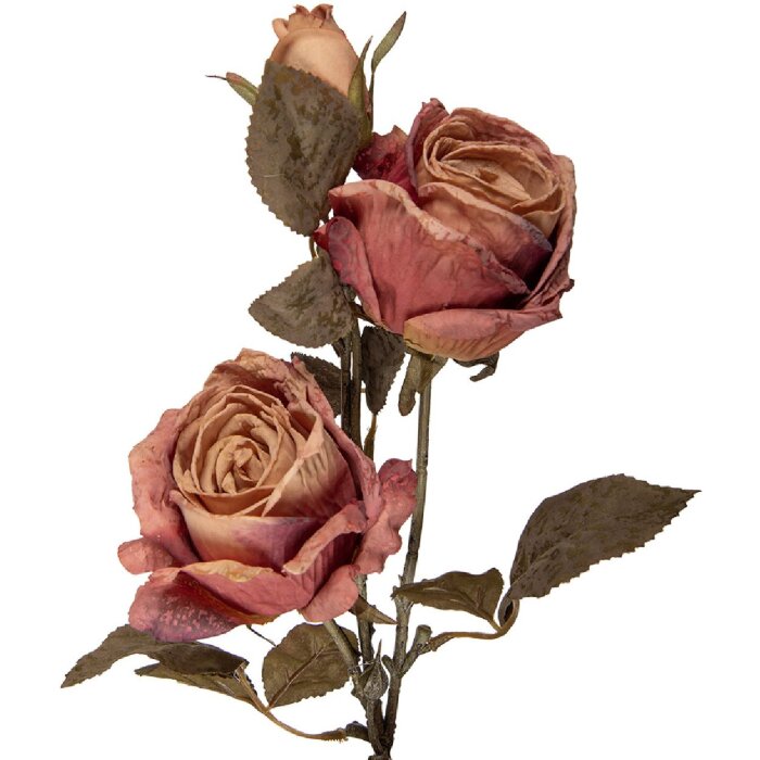 Clayre & Eef Větev s květy růžové a zelené 12x12x70 cm