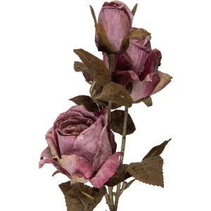 Clayre & Eef dekorace větev s květy fialovo-zelená 12x12x70 cm