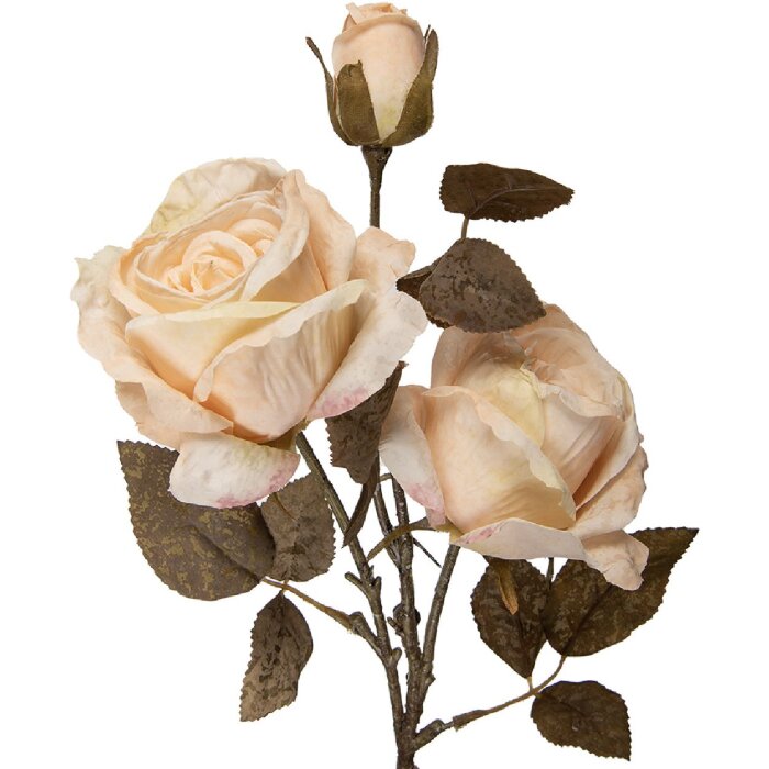 Clayre & Eef Větvička s květy bílá a zelená 12x12x70 cm