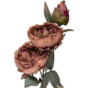 Clayre & Eef Realistická květinová dekorace větev s květy 16x16x72 cm růžová zelená