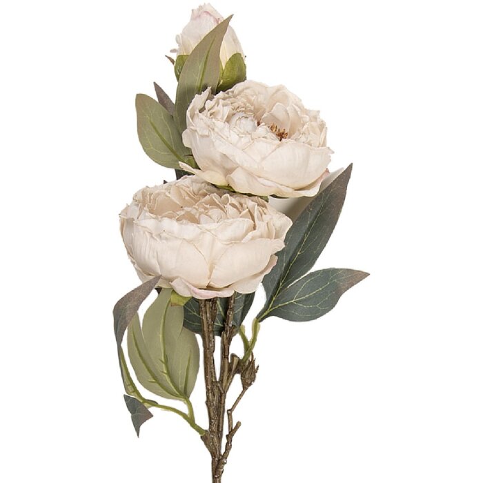 Clayre & Eef dekorace větev s květy bílo-zelené 16x16x72 cm