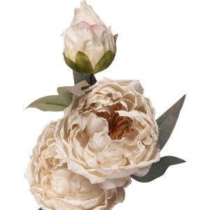 Clayre & Eef dekorace větev s květy bílo-zelené 16x16x72 cm