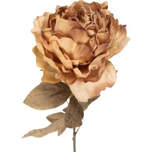 Clayre & Eef Umělá pfingstrosa 14x14x70 cm béžová-zelená