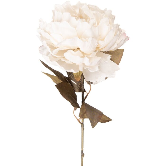 Clayre & Eef Umělá pfingstrose bílo-zelená 14x14x70 cm